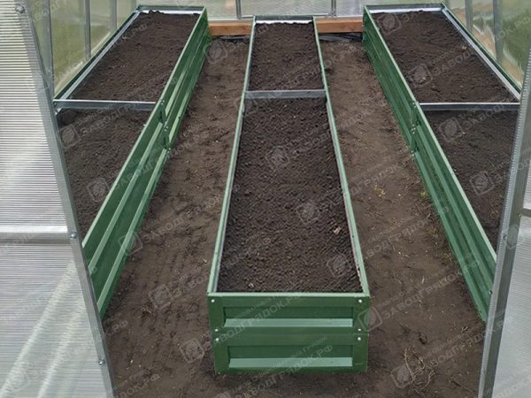3-gryadki-zelenie-40-1.jpg Грядки в теплицу «Усиленные» с полимерным покрытием (высота 30 см) — изображение 2
